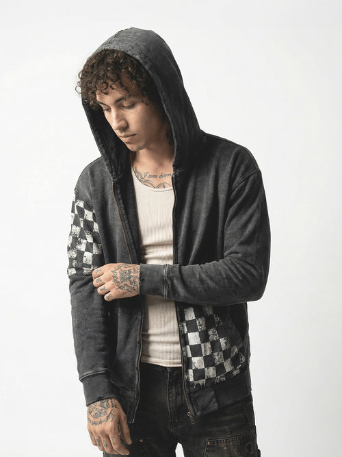 CHECKMATE- DISTRESSED HOODIE