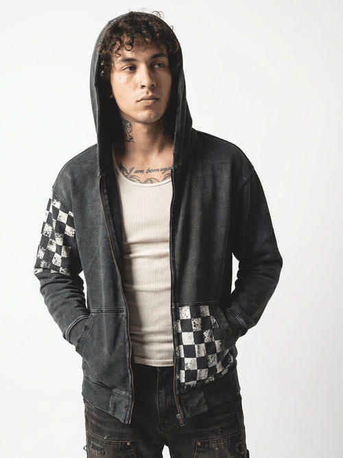 CHECKMATE- DISTRESSED HOODIE
