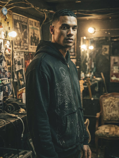 "The Remnant" Double Zip Distressed Hoodie